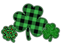 Cute St Patrick's Day Plaid Leopard Print Shamrocks Clovers Kids Sweatshirt